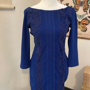 Free people form fitting blue dress